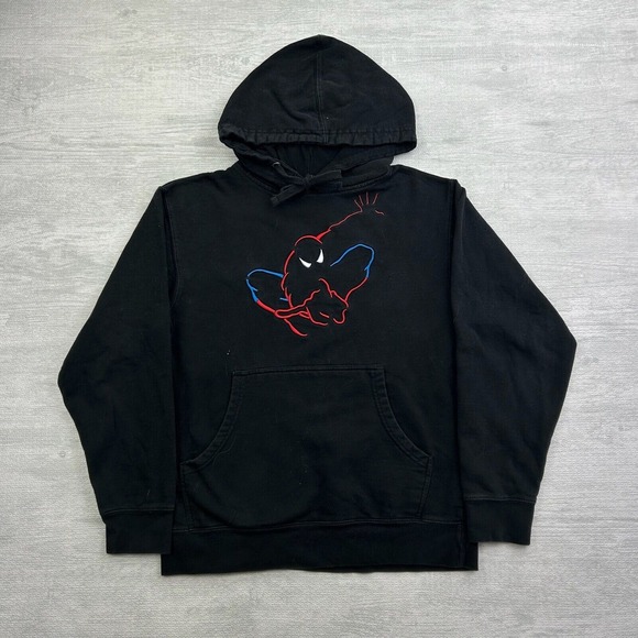 Other - Vintage Y2K Spiderman Sweatshirt Adult Small Black Embroidered Universal Studios